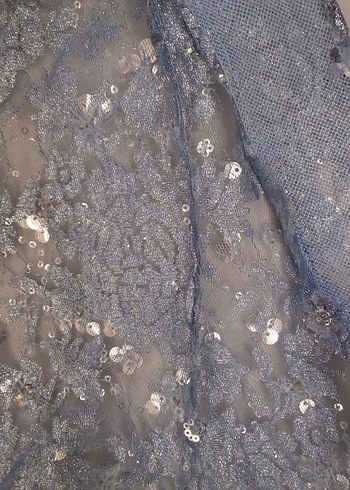 Bebe mavisi Uzun Abiye Elbise - Görsel 7