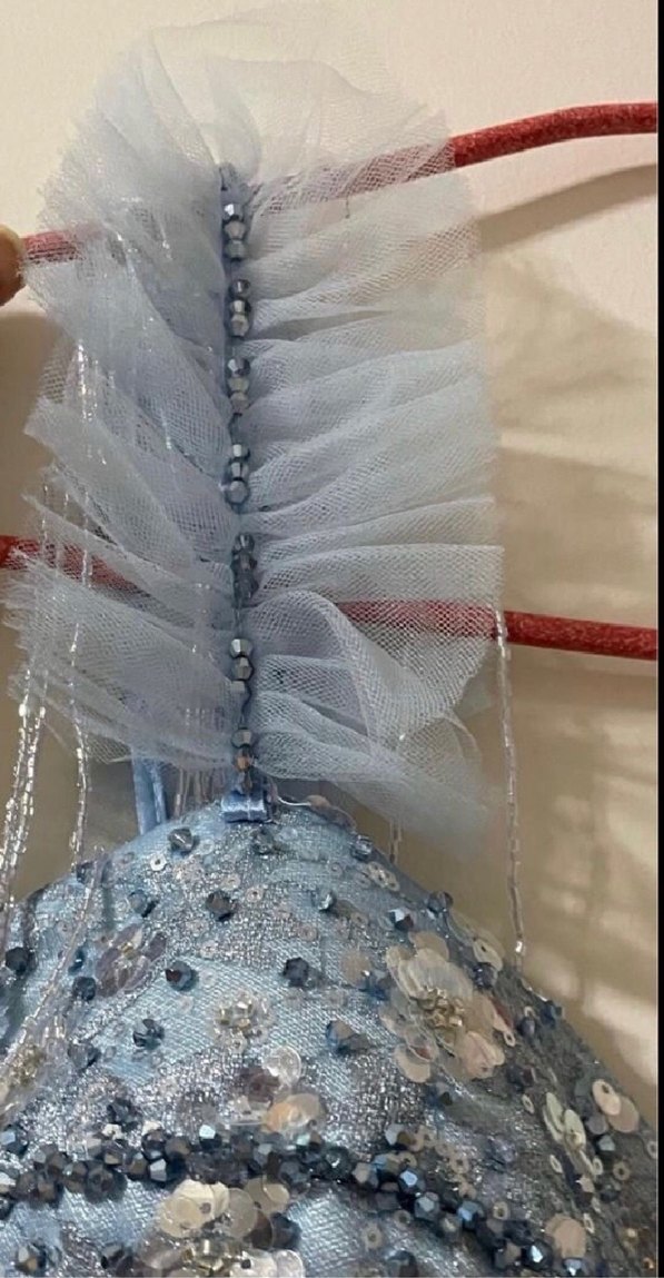 Bebe mavisi Uzun Abiye Elbise - Görsel 5