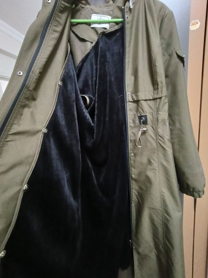 Uzun yeşil mont - Görsel 2