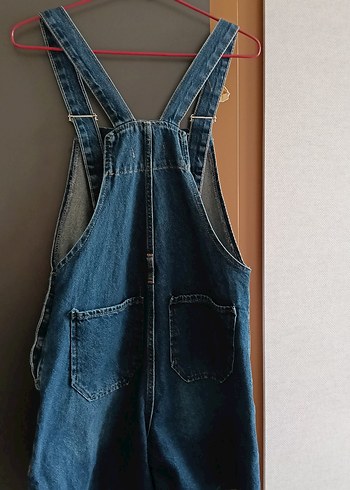 Mavi Kot Kadın Kısa Salopet - Görsel 4