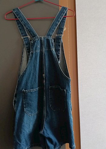 Mavi Kot Kadın Kısa Salopet - Görsel 5