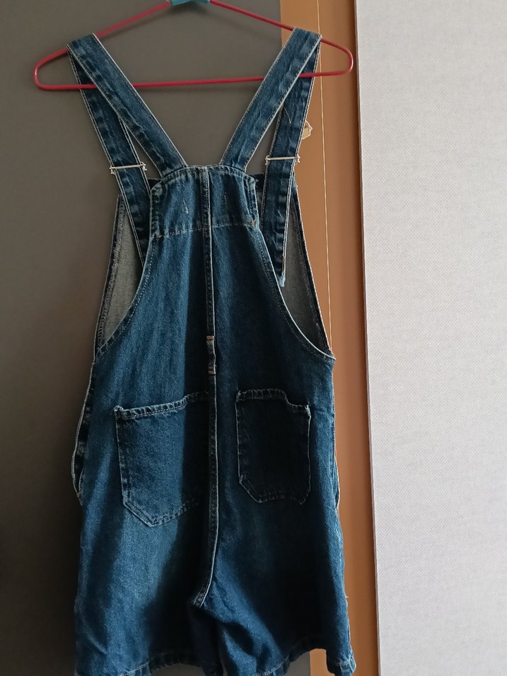 Mavi Kot Kadın Kısa Salopet - Görsel 5