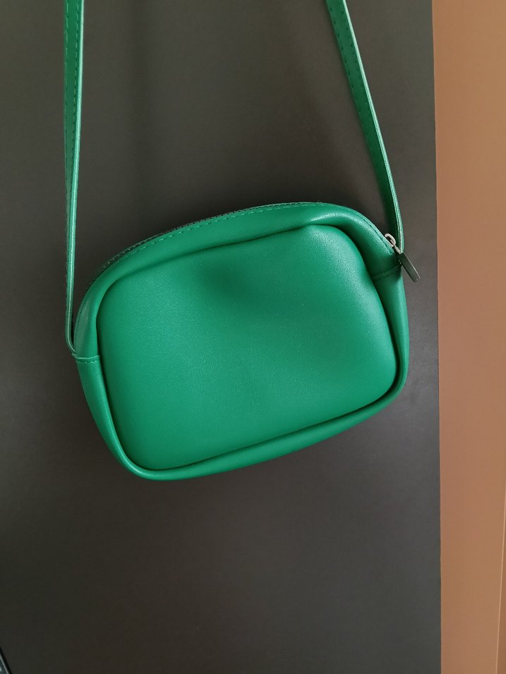 Yeşil Deri Kadın Çapraz Çanta - Görsel 2