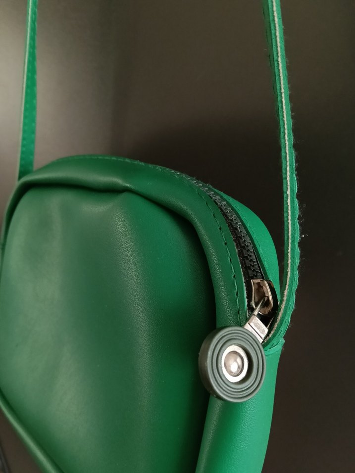 Yeşil Deri Kadın Çapraz Çanta - Görsel 4