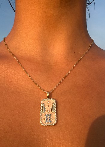 Accessorize İnce Zincir Altın Renk İkizler Burcu Kolye