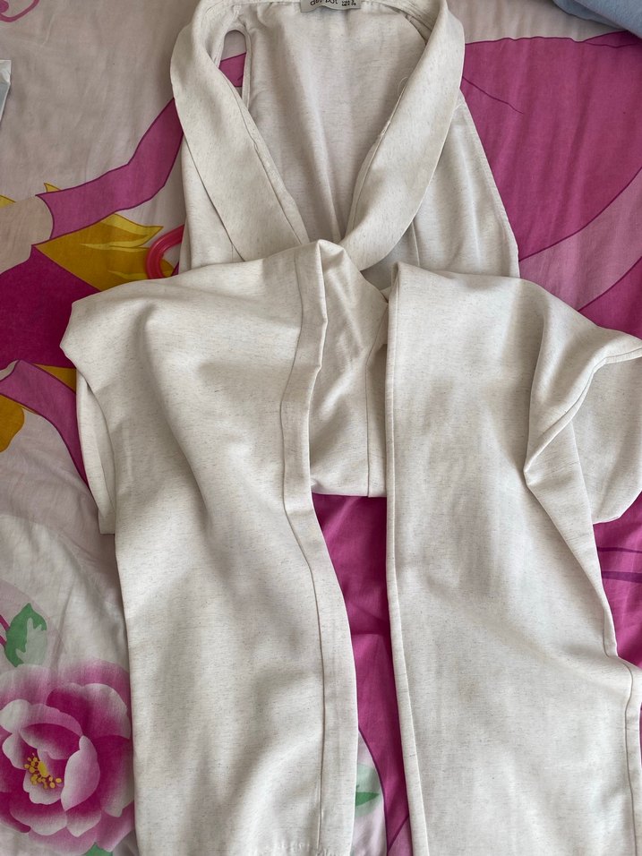 Düğmeli Pamuklu Beyaz Tulum - Görsel 2