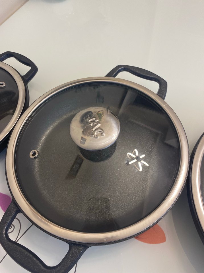 Siyah Tencere Seti, Cam Kapaklı - Görsel 3