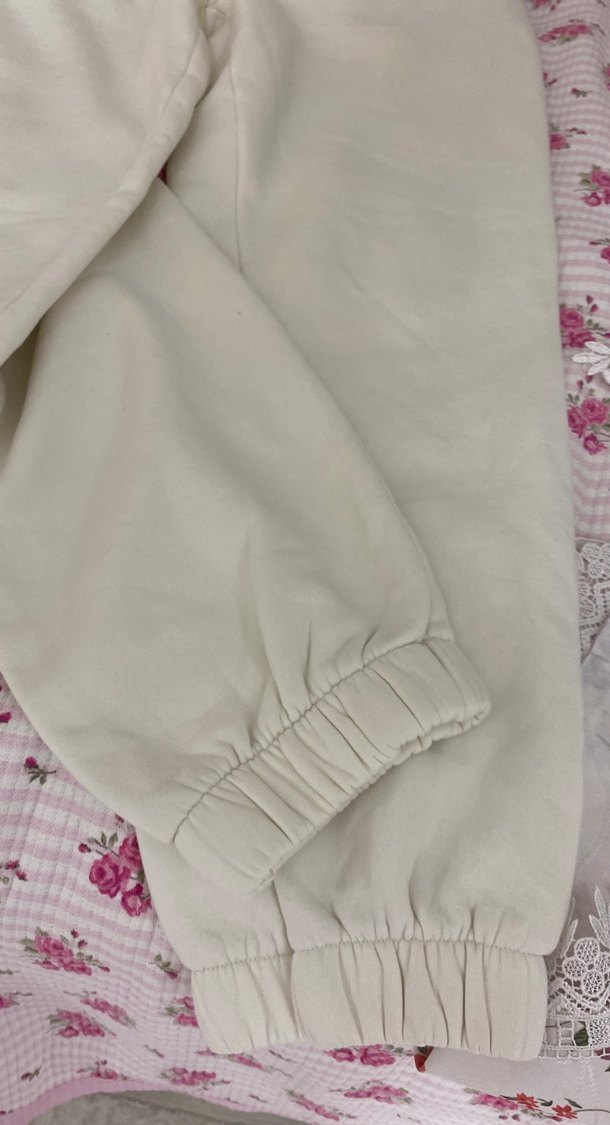 Kadın Beyaz Pamuklu Rahat Kesim Eşofman - Görsel 4