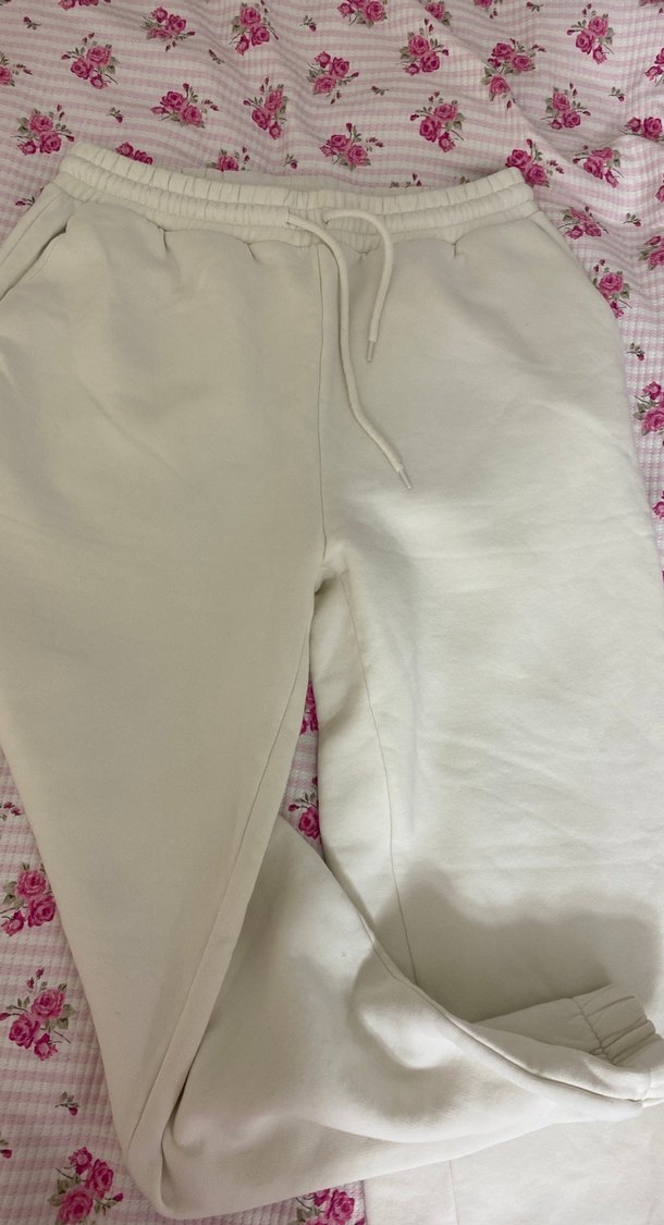 Kadın Beyaz Pamuklu Rahat Kesim Eşofman - Görsel 2