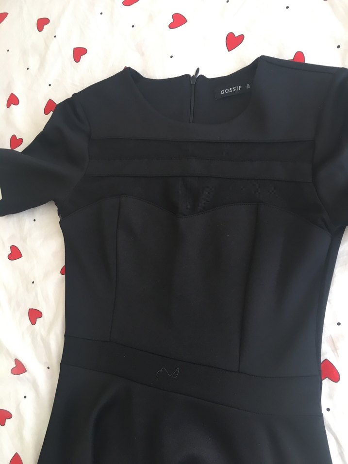 Siyah Midi YakalıKadın Elbise - Görsel 2