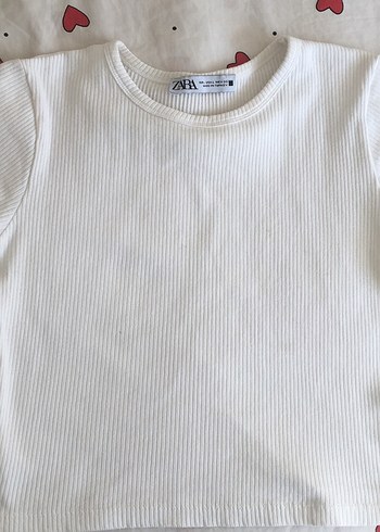 Zara Beyaz Kısa Kollu Crop