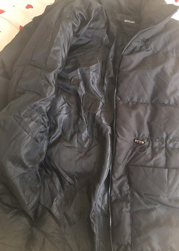 Siyah kışlık şişme mont - Görsel 3