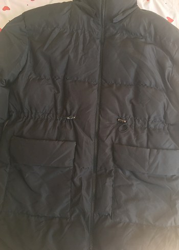 Siyah kışlık şişme mont - Görsel 2