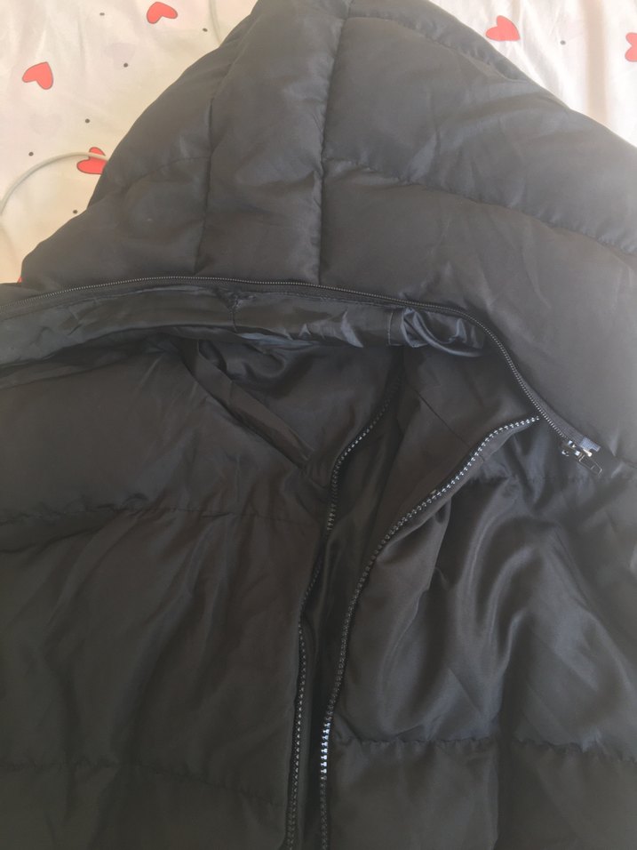 Siyah kışlık şişme mont - Görsel 4