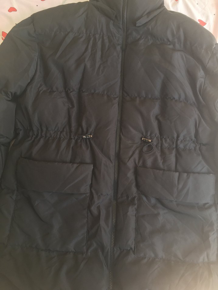 Siyah kışlık şişme mont - Görsel 2