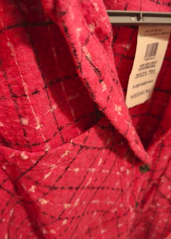 Diğer Oduncu Gömleği Pembe oversize M beden Etiketli
