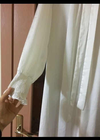 46 Beden Beyaz Uzun Tesettür Nikah Elbisesi