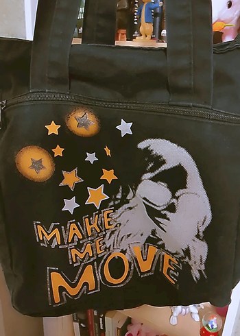 Kadın Kot Çanta - Baskılı, Fermuarlı, Mavi kumaş - Görsel 3