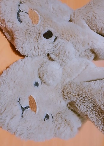 Kız /erkek Çocukları İçin Bej Kürklü Sıcak Terlik - Görsel 2