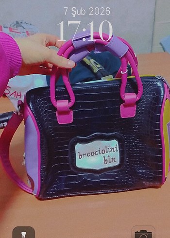 Renkli Baskılı Kadın Çantası Fermuarlı - Görsel 3