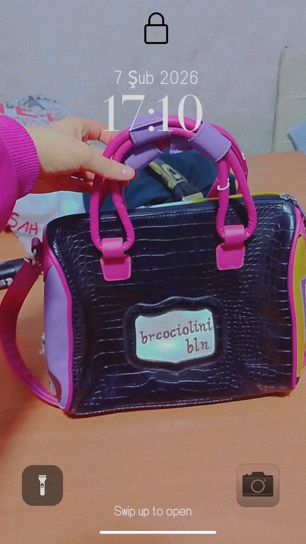 Renkli Baskılı Kadın Çantası Fermuarlı - Görsel 3