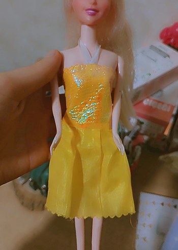 Sarı Elbiseli Oyuncak Bebek BARBİE - Görsel 5