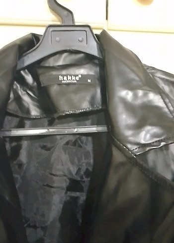 Siyah Deri Uzun Kadın Trençkot - Görsel 2