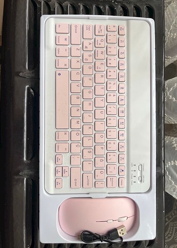 Pastel Pembe Kablosuz Klavye ve Mouse Seti - Görsel 3