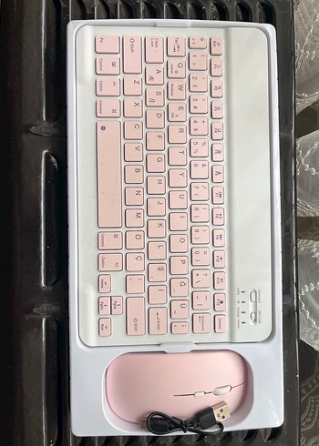 Pastel Pembe Kablosuz Klavye ve Mouse Seti - Görsel 2