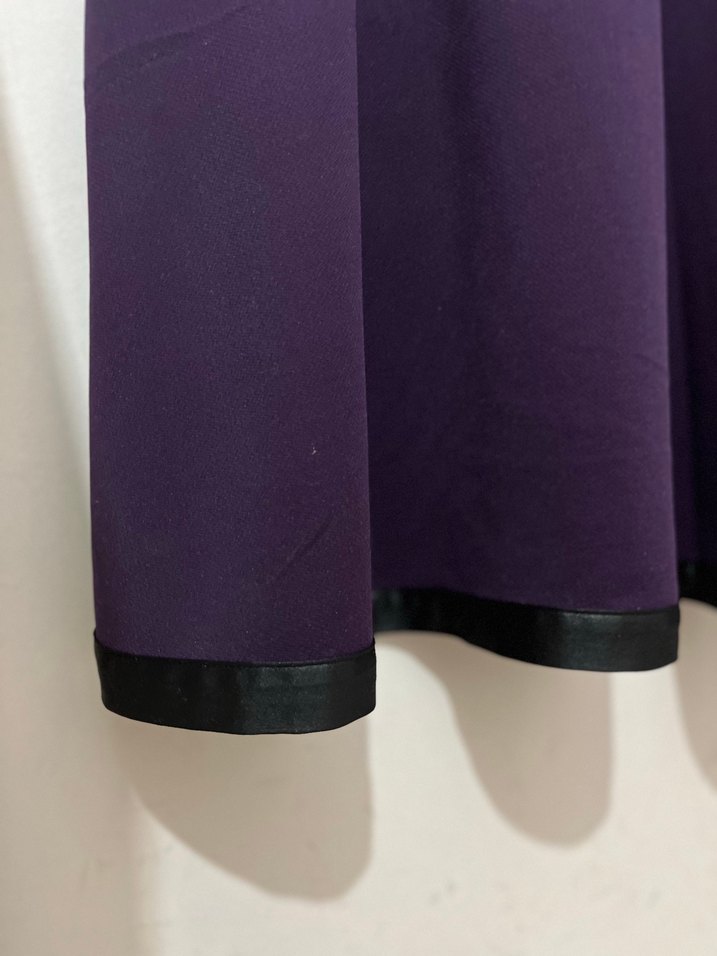 Uzun Mor Kadın Elbise, Uzun Kollu, Kayık Yaka - Görsel 5