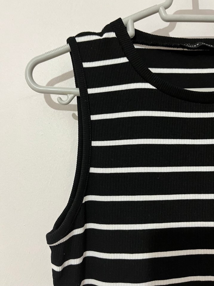 Çizgili Uzun Kollu Kadın Elbise - Görsel 2