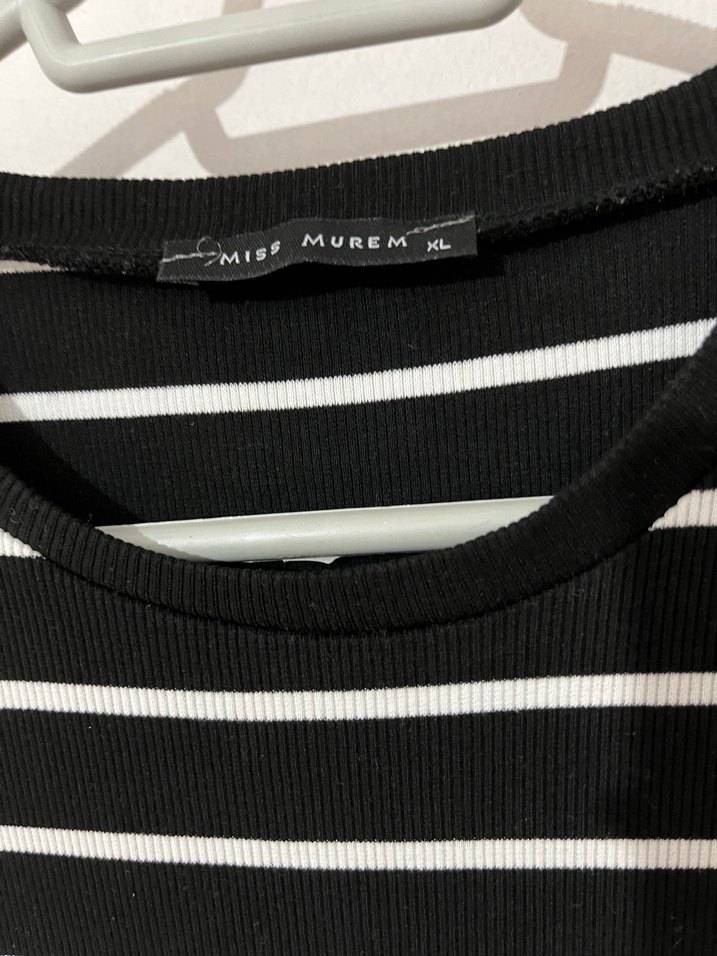 Çizgili Uzun Kollu Kadın Elbise - Görsel 3