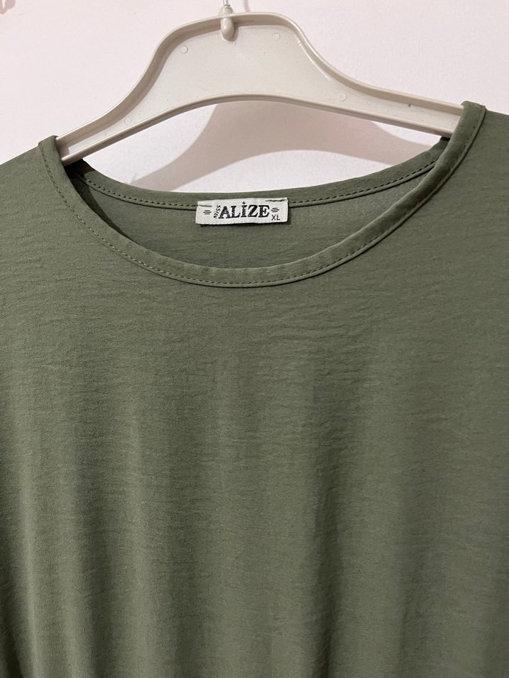 Kadın Haki Uzun Kollu Fırfırlı Elbise - Görsel 3