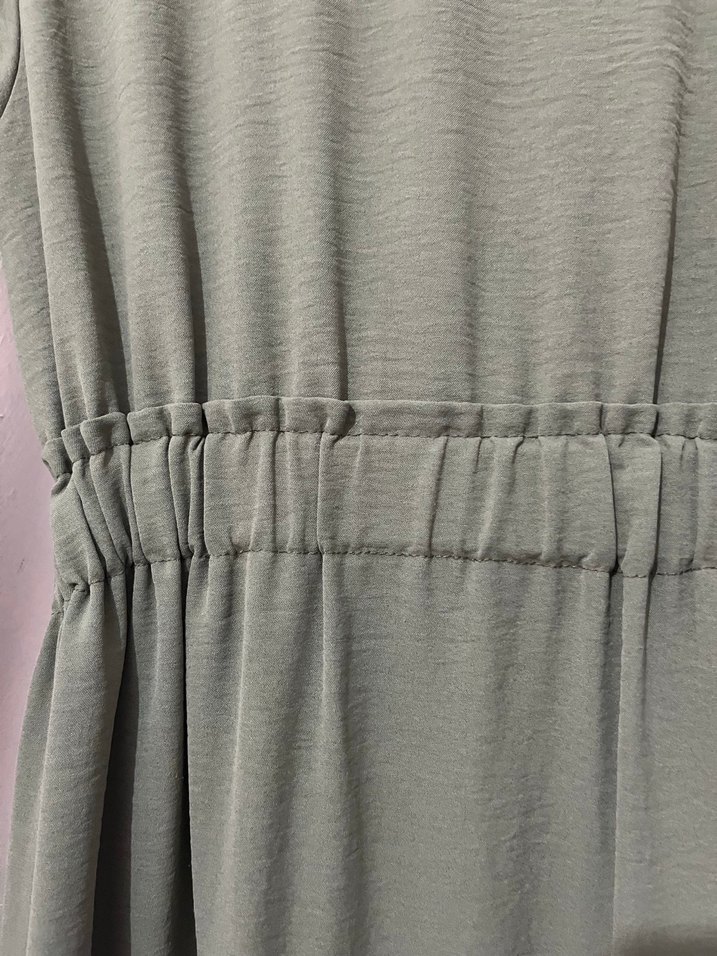 Kadın Haki Uzun Kollu Fırfırlı Elbise - Görsel 4