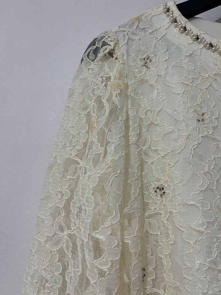 Dantel İşlemeli Beyaz Bohem Kadın Bluz - Görsel 5