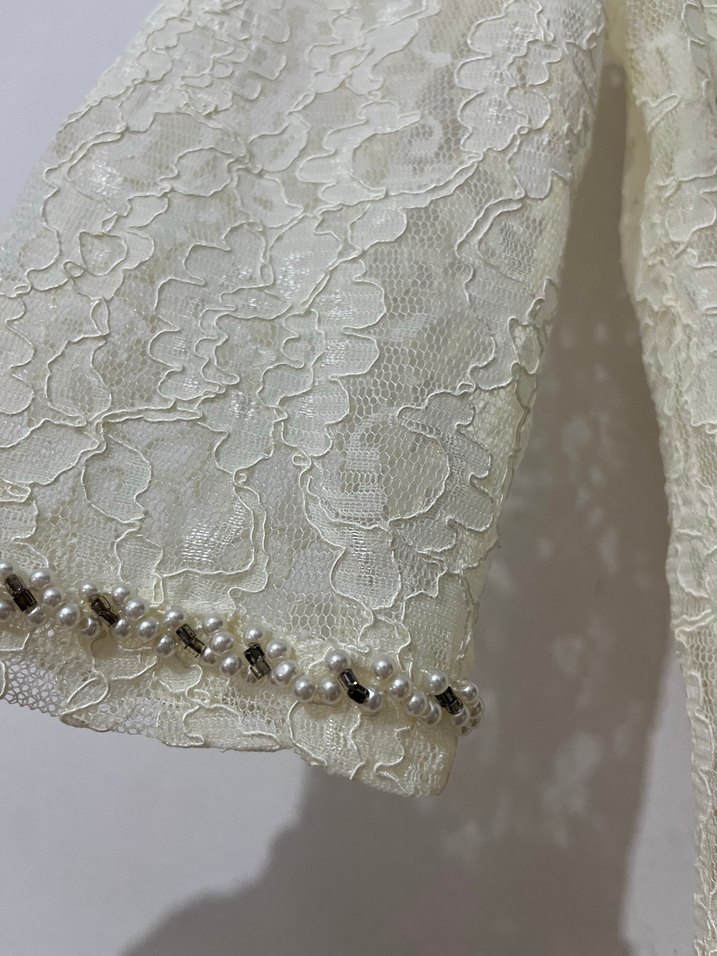 Dantel İşlemeli Beyaz Bohem Kadın Bluz - Görsel 4