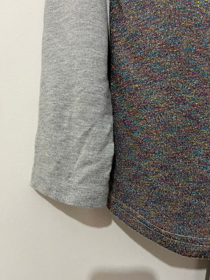 Pembe Baskılı Gri Uzun Kollu Kadın Pijama Takımı - Görsel 3