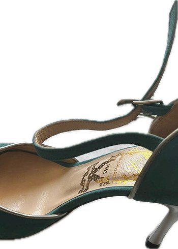 Turkuaz Yılan Desenli Stiletto Topuklu Ayakkabı - Görsel 2