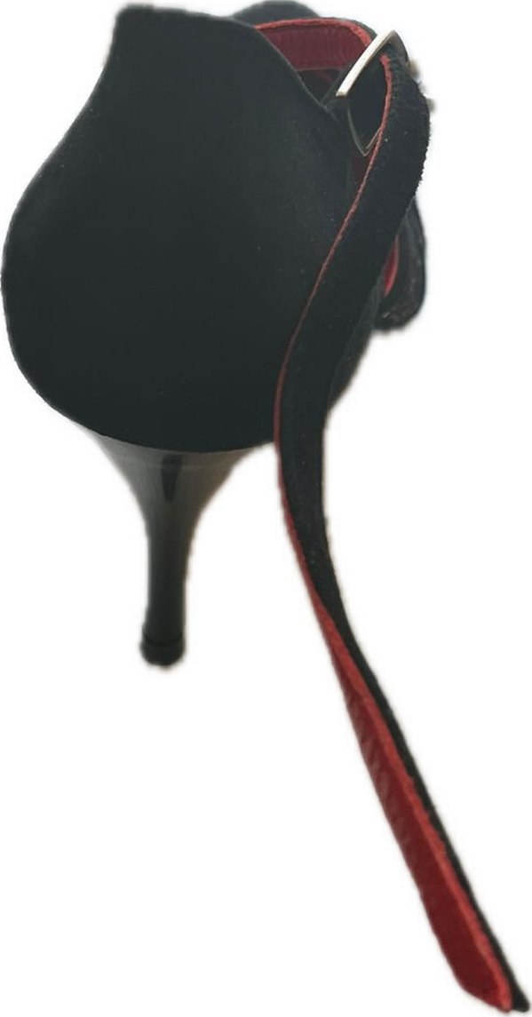 Siyah delik Desenli Tokalı Topuklu Kadın Ayakkabı - Görsel 3