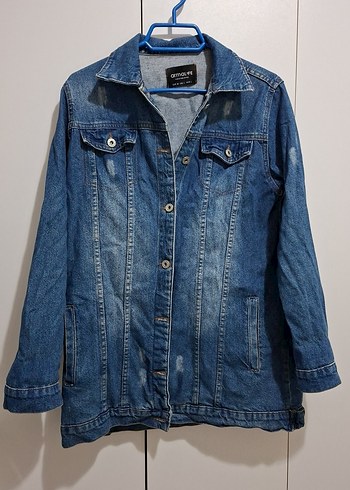 Düğmeli Mavi Kadın Denim Ceket