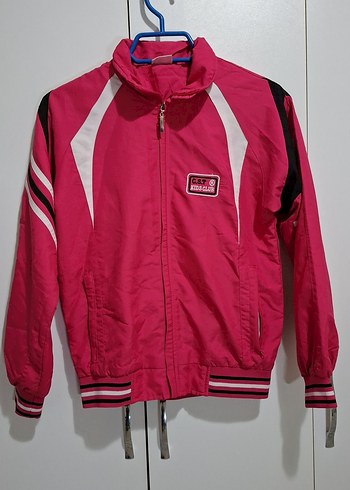 Kız Çocuk Pembe Kapüşonlu Fermuarlı Ceket