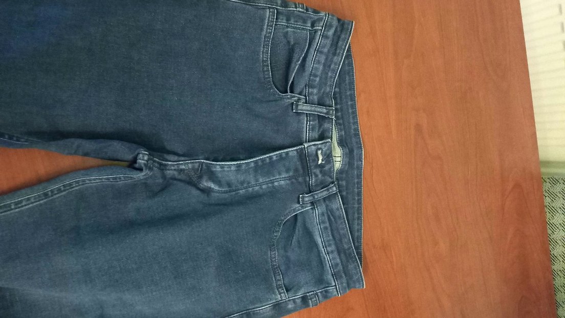 Düğmeli mavi erkek Denim Pantolon - Görsel 2