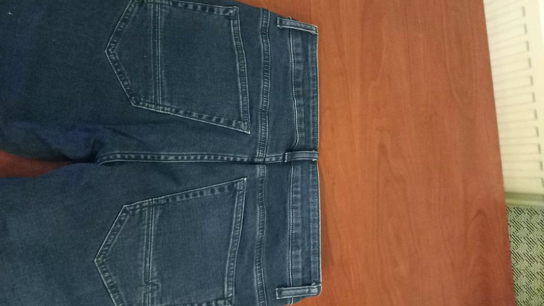 Düğmeli mavi erkek Denim Pantolon - Görsel 4