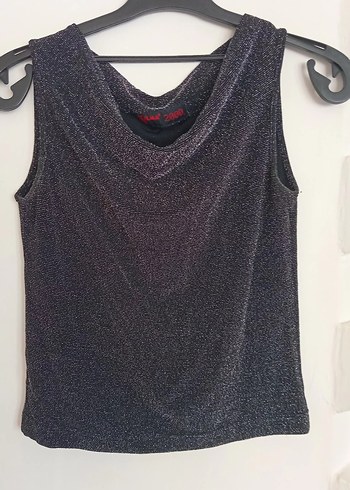 Gri V Yaka Kolsuz Mini bluz