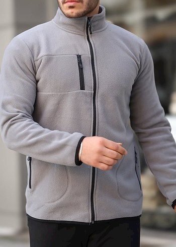 Gri Fermuarlı Erkek Sweatshirt - Görsel 2