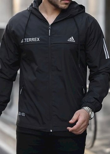 Adidas Siyah Kapüşonlu Erkek Ceket - Görsel 2