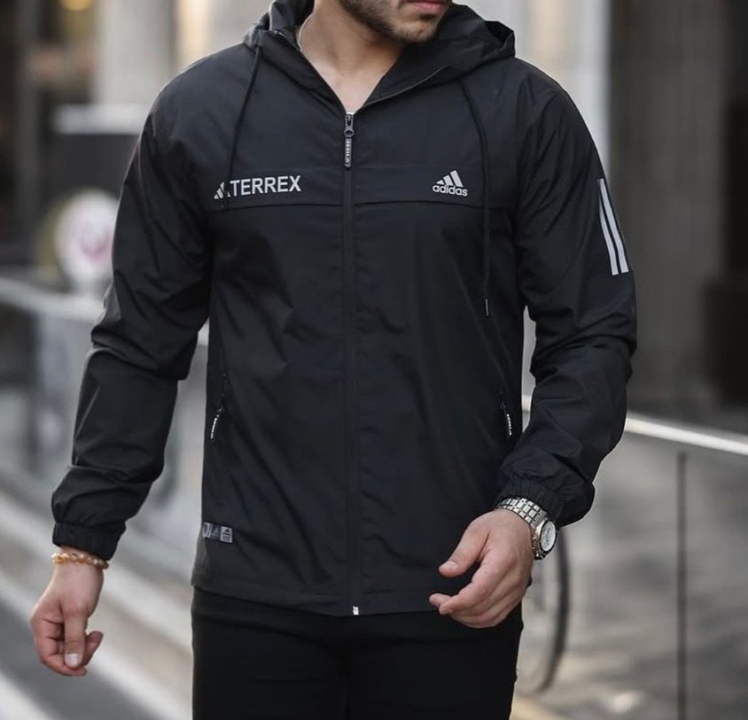 Adidas Siyah Kapüşonlu Erkek Ceket - Görsel 2