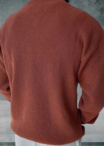 Yarım Fermuarlı Yüksek Yakalı Erkek Triko Kazak - Görsel 3