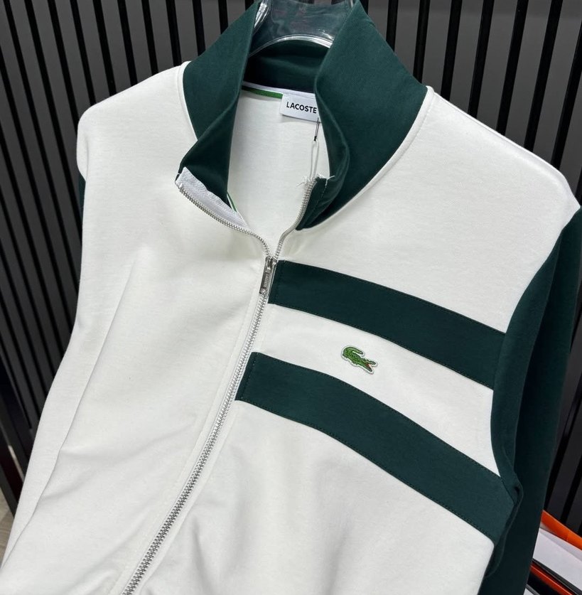 Lacoste Erkek Fermuarlı Beyaz Sweatshirt - Görsel 2