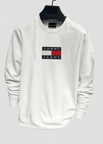 Tommy Jeans Erkek Beyaz Baskılı Sweatshirt - Görsel 3